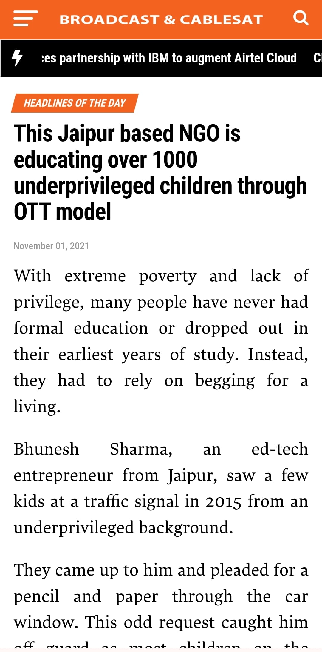 This Jaipur based NGO is educating over 1000 underprivileged children through OTT model