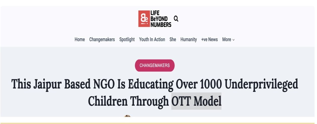 OTT Model for free education by Smile for all- "life beyond numbers"